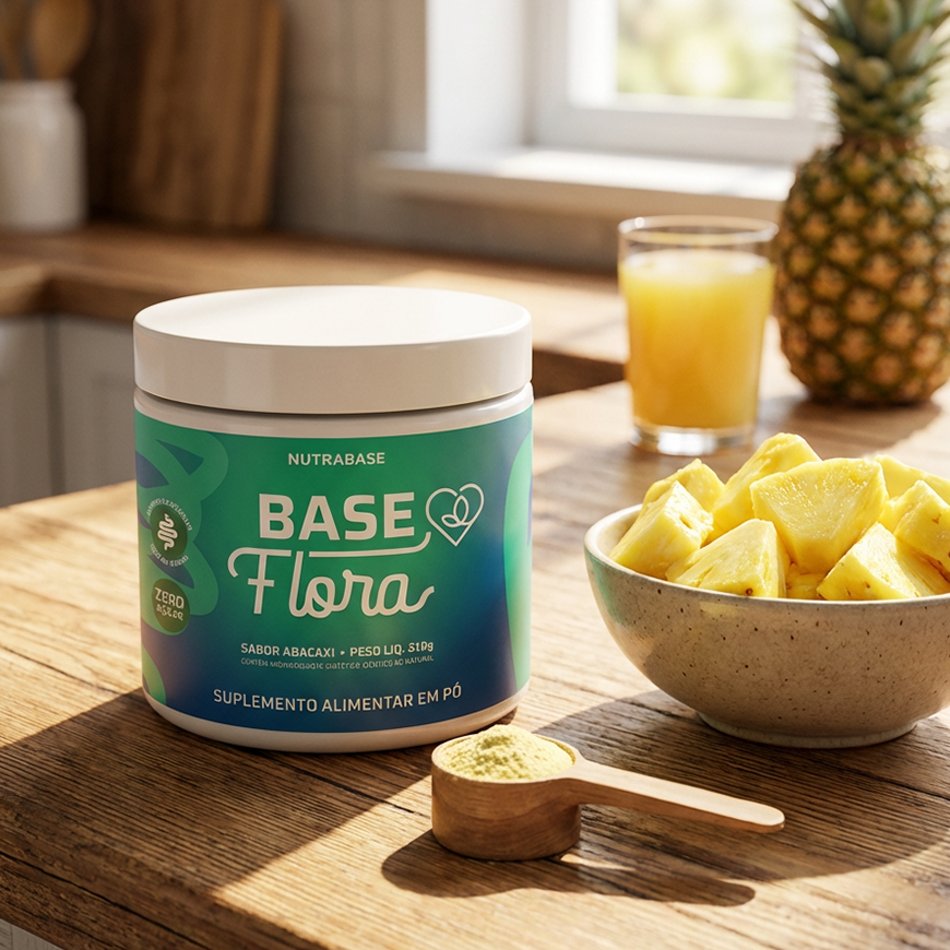 Base Flora 230g | Suplemento Sabor Abacaxi Nutrabase