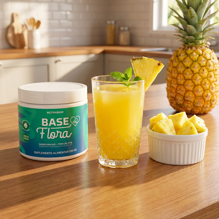 Base Flora 230g | Suplemento Sabor Abacaxi Nutrabase