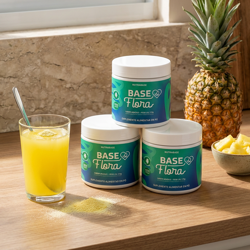 Base Flora 230g | Suplemento Sabor Abacaxi Nutrabase