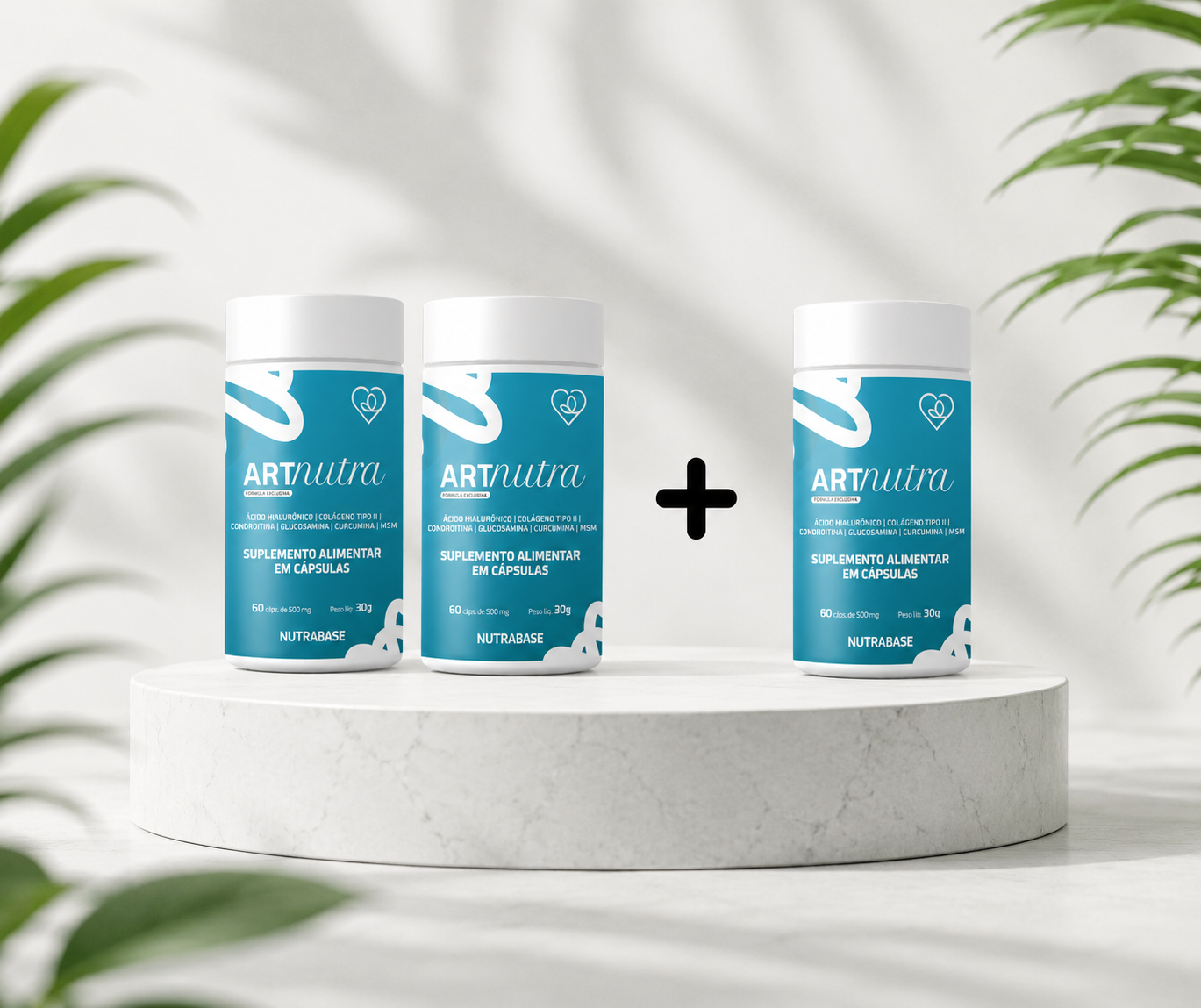 Artnutra | 60 caps 500 mg - Nutrabase - Compre 3 e Leve 6 Unidades